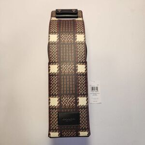 NWT Coach CN417 Wine Carrier With Plaid Print Gunmetal/Black Multi